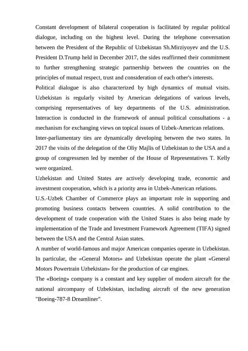 The Relation of Uzbekistan with Other Countries 2