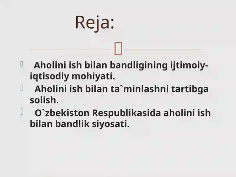 Aholini ish bilan bandligi inson ijtimoiy rivojlanishi 2
