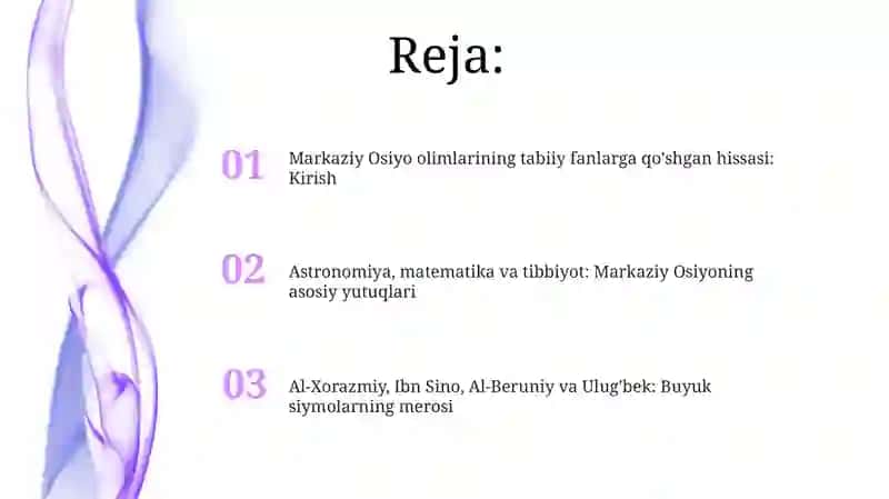 O'rta Osiyo allomalarining tabiiy fanlarini shakllanishi va rivojlanishiga qo'shgan hissasalari 2