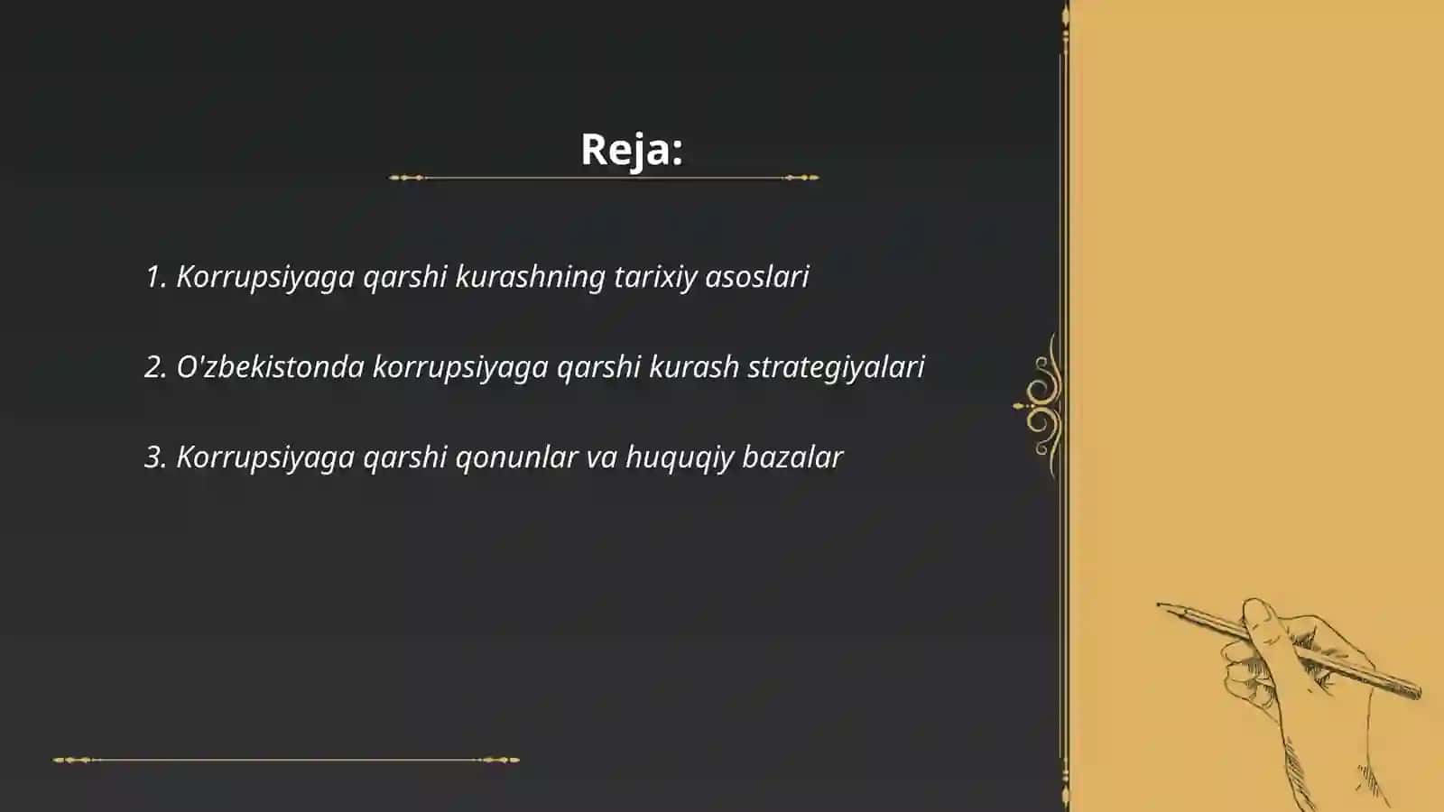O’zbekistonda korrupsiya qarshi kurashishga oid davlat davlat siyosatining asosiy yo’nalishlarining qiyosiy tahlili 2