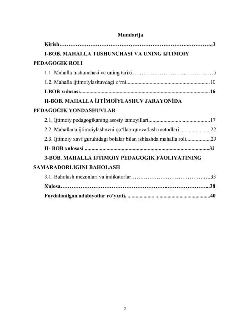 Mahalla ijtimoiylashuvning an'anaviy omili sifatida. 2