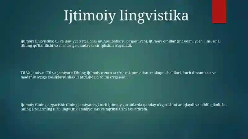 Ijtimoiy lingvistika 2