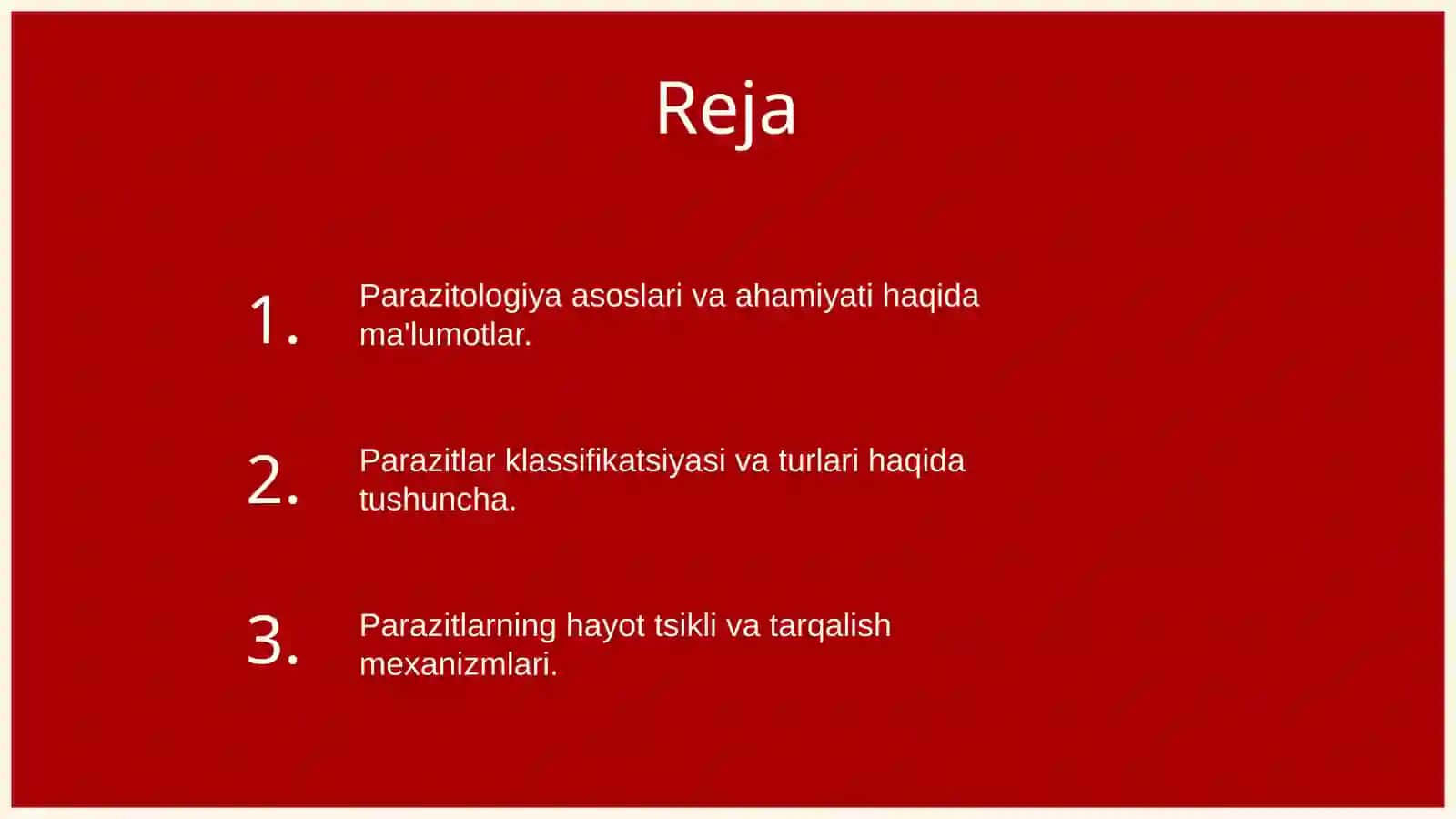 Umumiy parazitologiya asosiy tushunchalar parazitlar klasifikatsiyasi 2