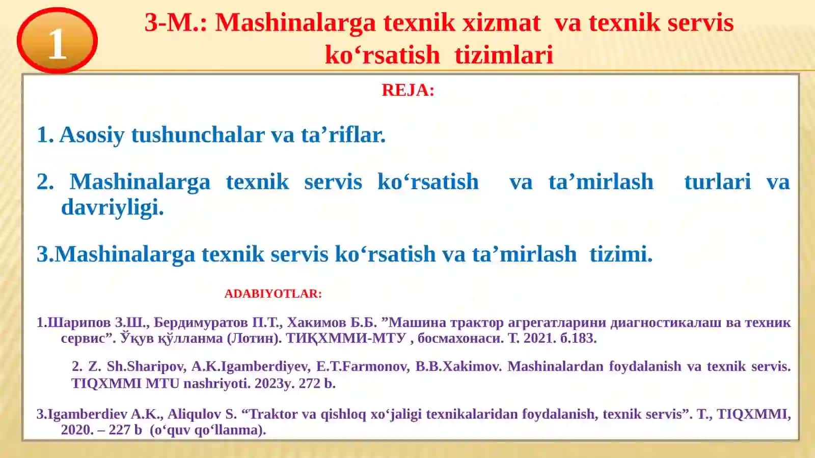 Qishloq xo‘jaligi texnikalaridan foydalanish va texnik servis 2