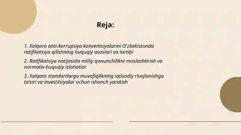 Korrupsiyaga qarshi kurash bòyicha xalqaro qonunlar va qarorlarning Òzbekistonda ratifikatsiya qilishning ahamiyati 2