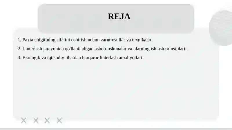 Paxta chigitini ilintarlash texnologik jarayoni 2