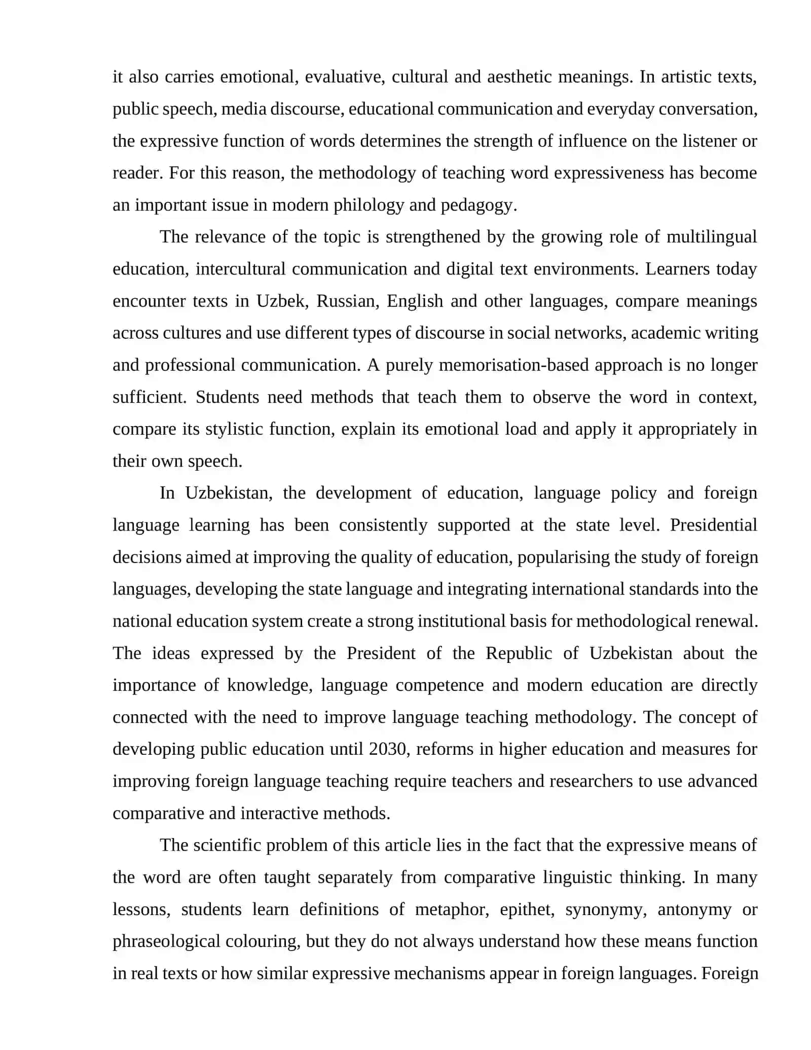 COMPARATIVE METHODOLOGY FOR STUDYING THE EXPRESSIVE MEANS OF THE WORD BASED ON FOREIGN METHODS 2