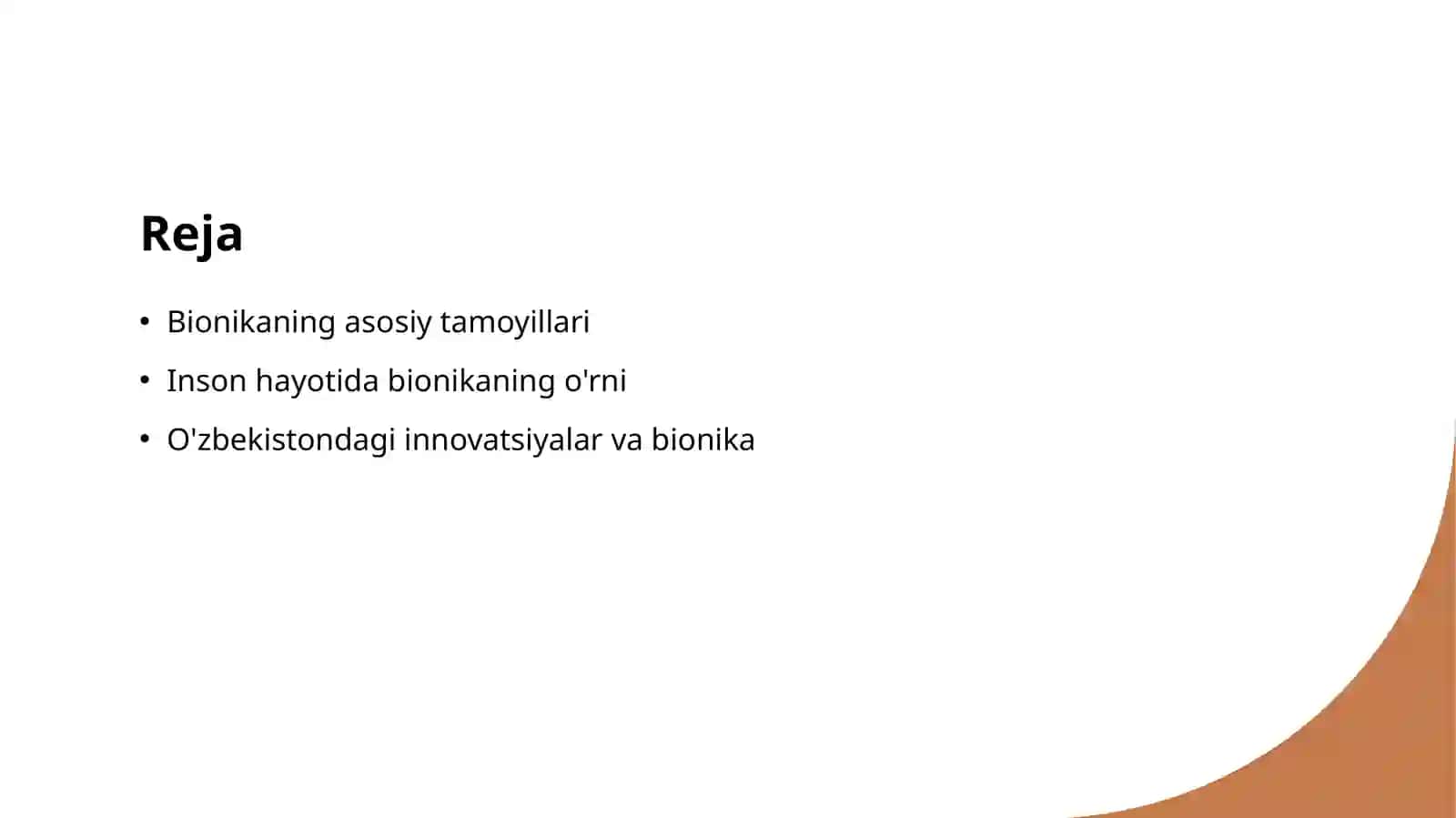 Bionika asoslari va uni inson hayotidagi o'rni 2