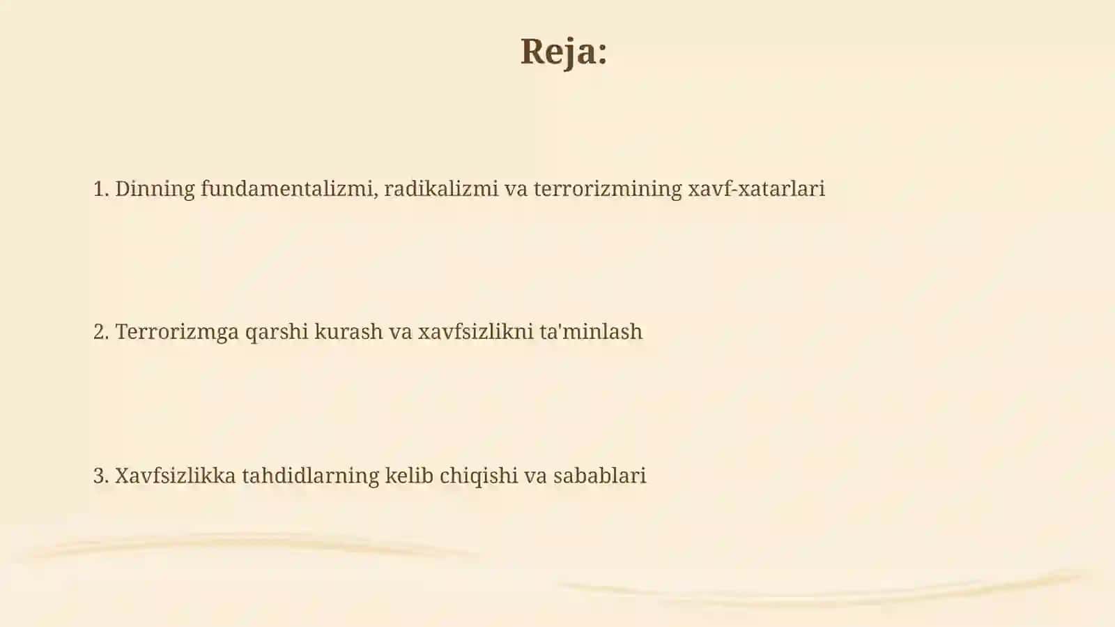 Diniy fundamentalizm radikalizm va terrozim xavfsizlikka tahdid 2