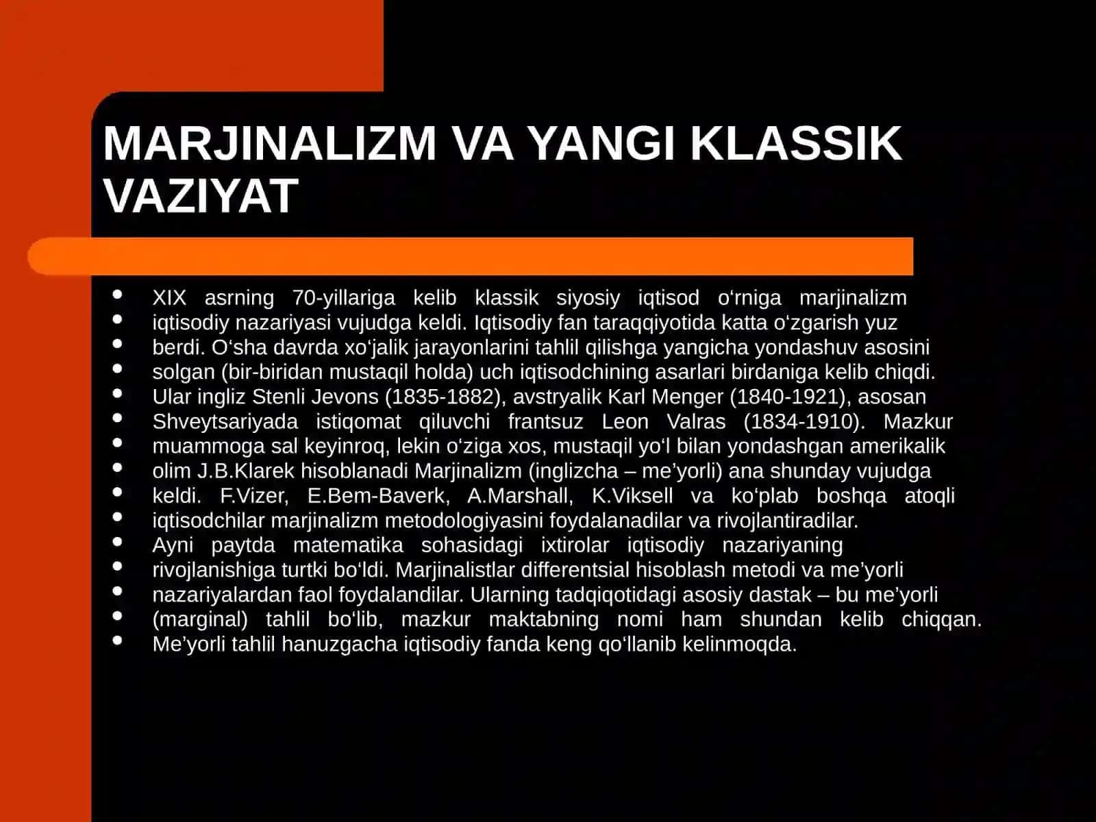Xin asr oxiri - XX asrlardagi iqtisodiy ta'limotlar 2