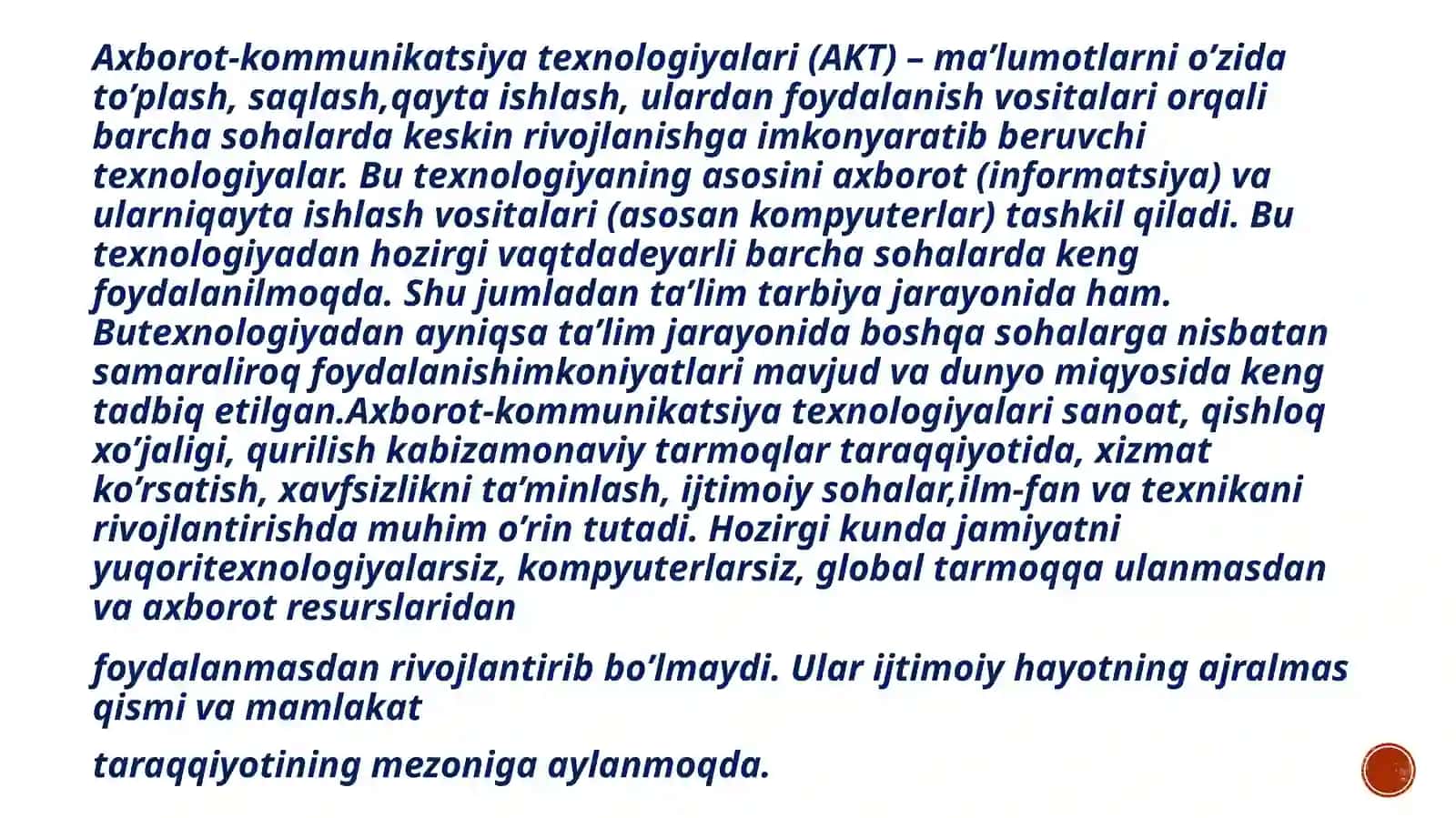 Axborot-kommunikatsiya texnologiyalari vositalari 2