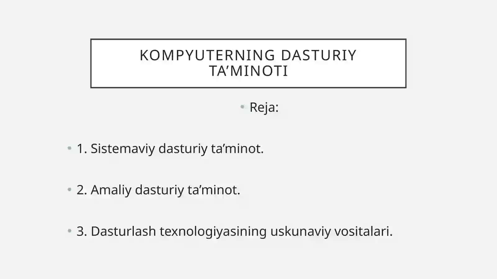 Kompyuterning dasturiy ta'minoti 2