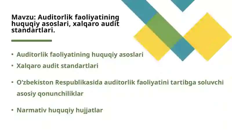 Auditorlik faoliyatining huquqiy asoslari 2