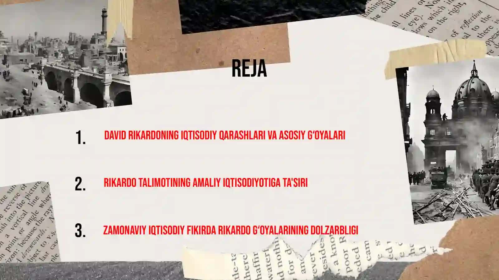 David Rikardo talimotining ahamiyati 2