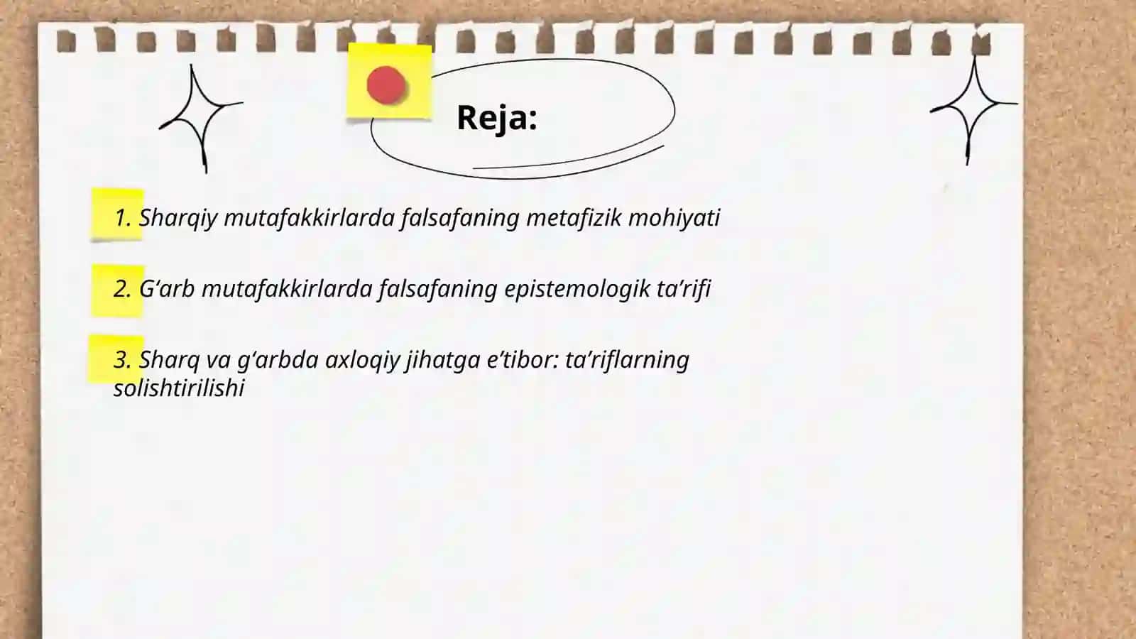Falsafaning mohiyatiga oid sharq va gʻarb mutafakkirlari ta'riflarni tasniflash 2