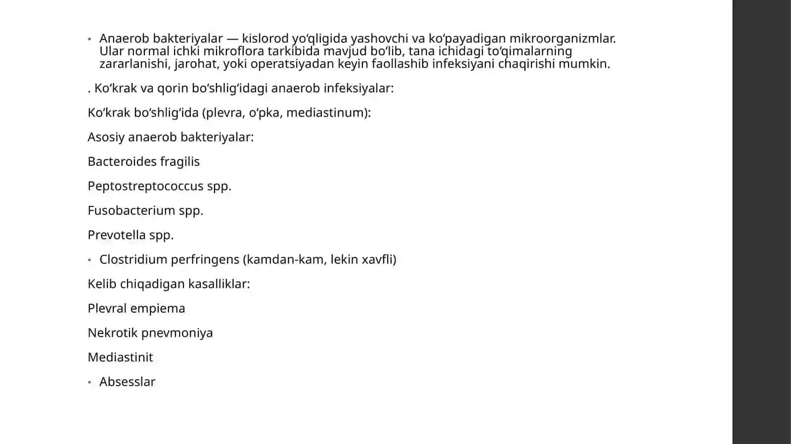 Ko’krak vaqorin boshlig’i xirurgik infeksiyalari 2