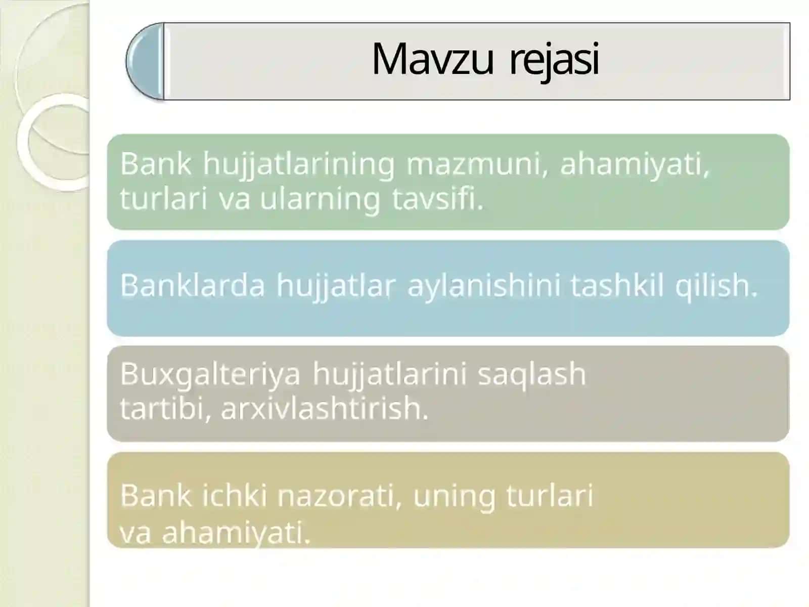 BANK HUJJATLARI VA HUJJATLAR AYLANISHI 2