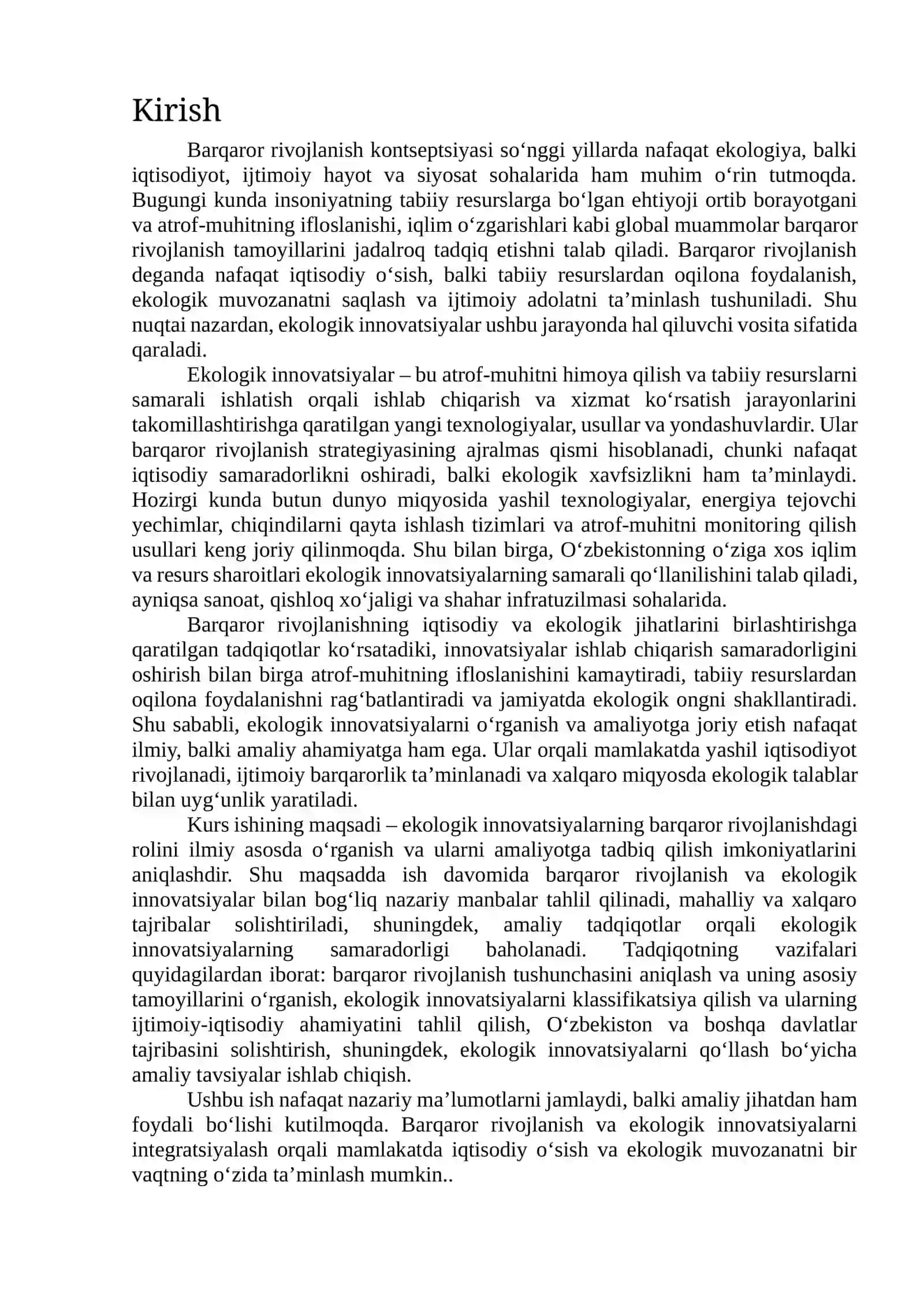 BARQAROR RIVOJLANISHDA EKOLOGIK INNOVATSIYALARNING ROLI 2
