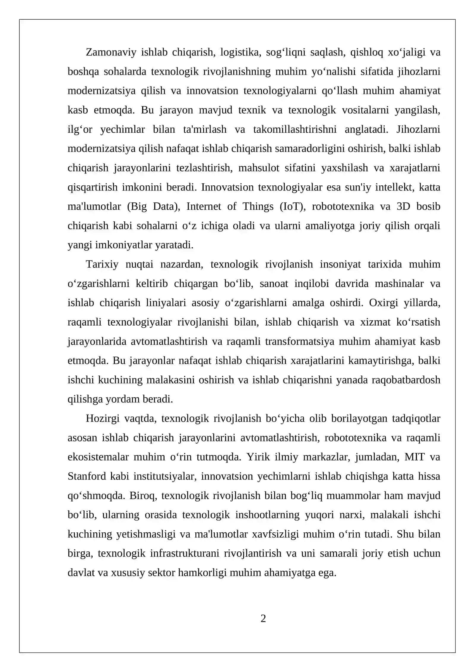 Asosiy Tushunchalar va Texnologik Modernizatsiya Prinsiplari 2