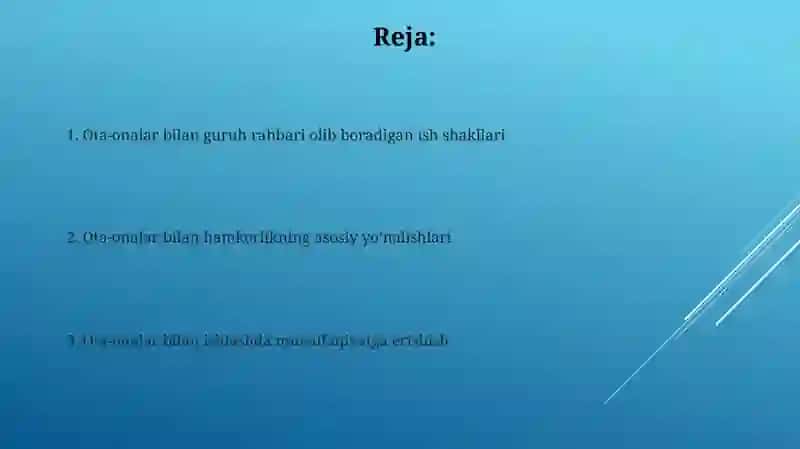 Guruh rahbarining Ota-Onalar bilan olib boradigan ish shakllari 2