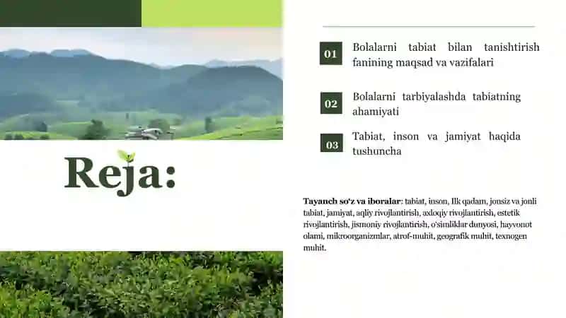 Maktabgacha ta'limda tabiat bilan tanishtirishning nazariy asoslari. 2