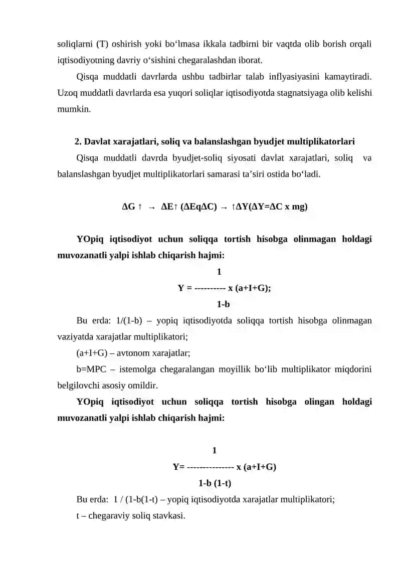 Byudjet-soliq siyosati 2