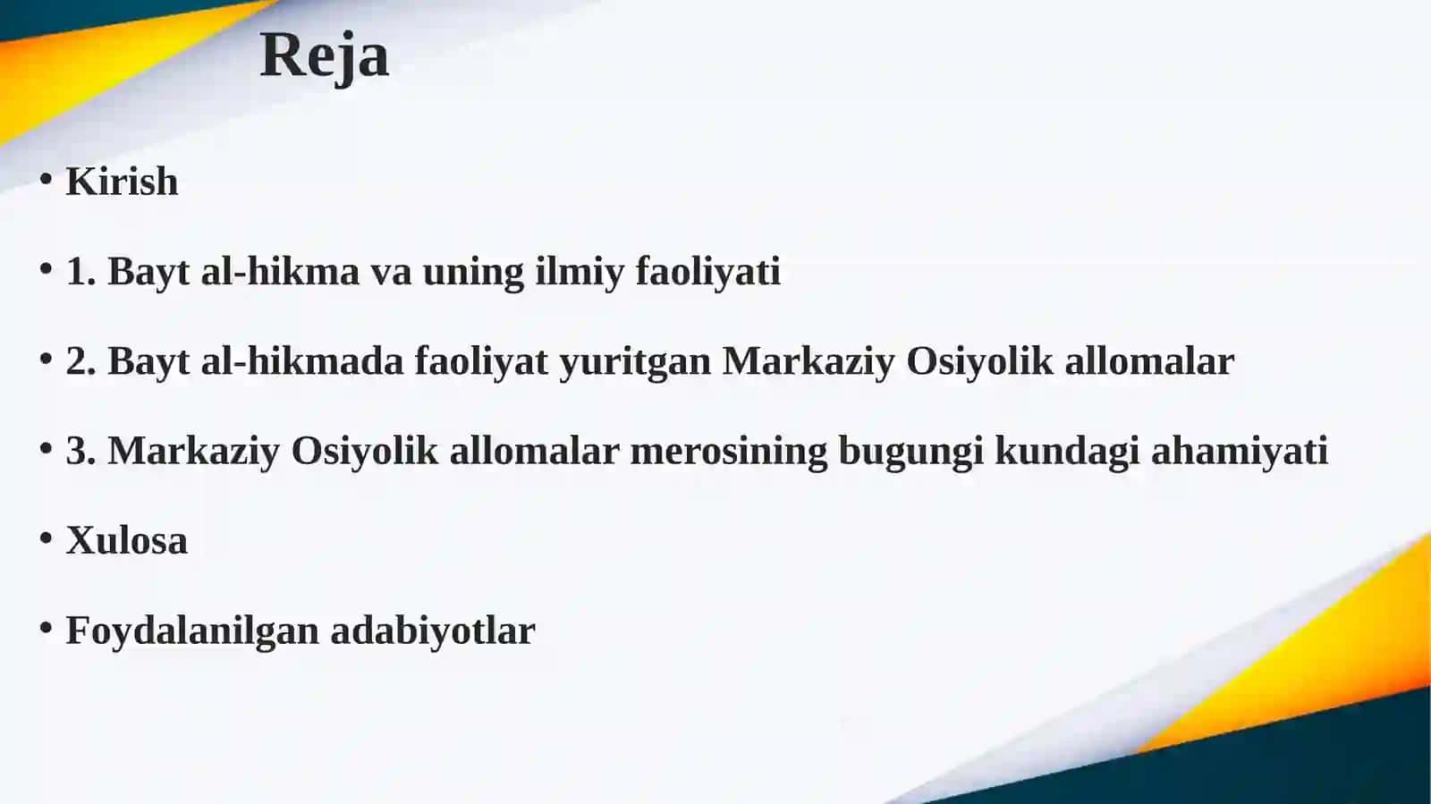Bayt al-hikmada faoliyati yuritgan Markaziy Osiyolik allomalar 2