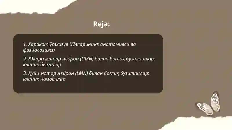 Харакат утказув йолларининг клиник ахамияти 2