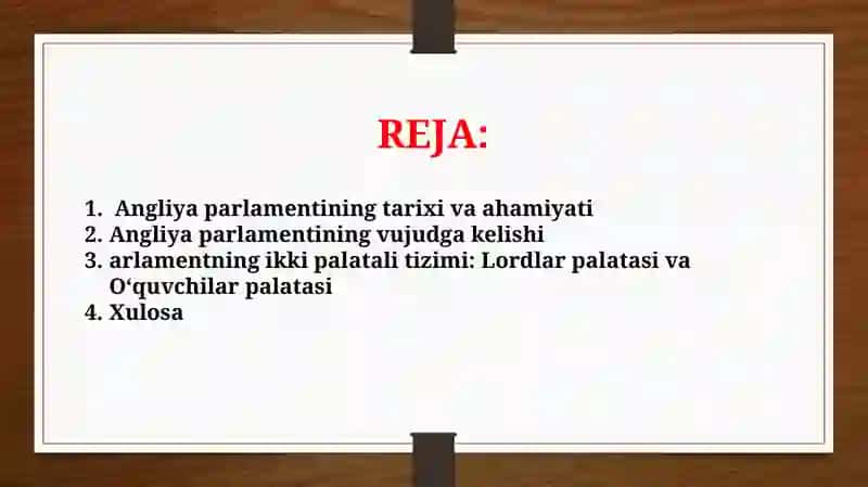 Angliya parlamentining vujudga kelishi va faoliyati (TAQDIMOT) 2