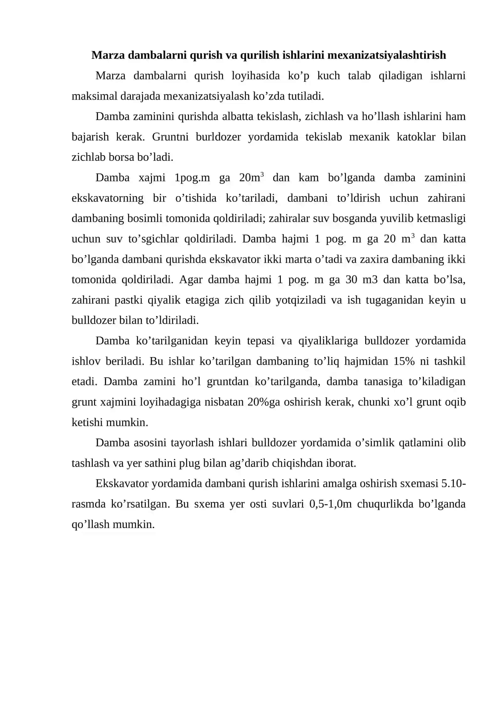 Marza dambalarni qurish va qurilish ishlarini mеxanizatsiyalashtirish 2