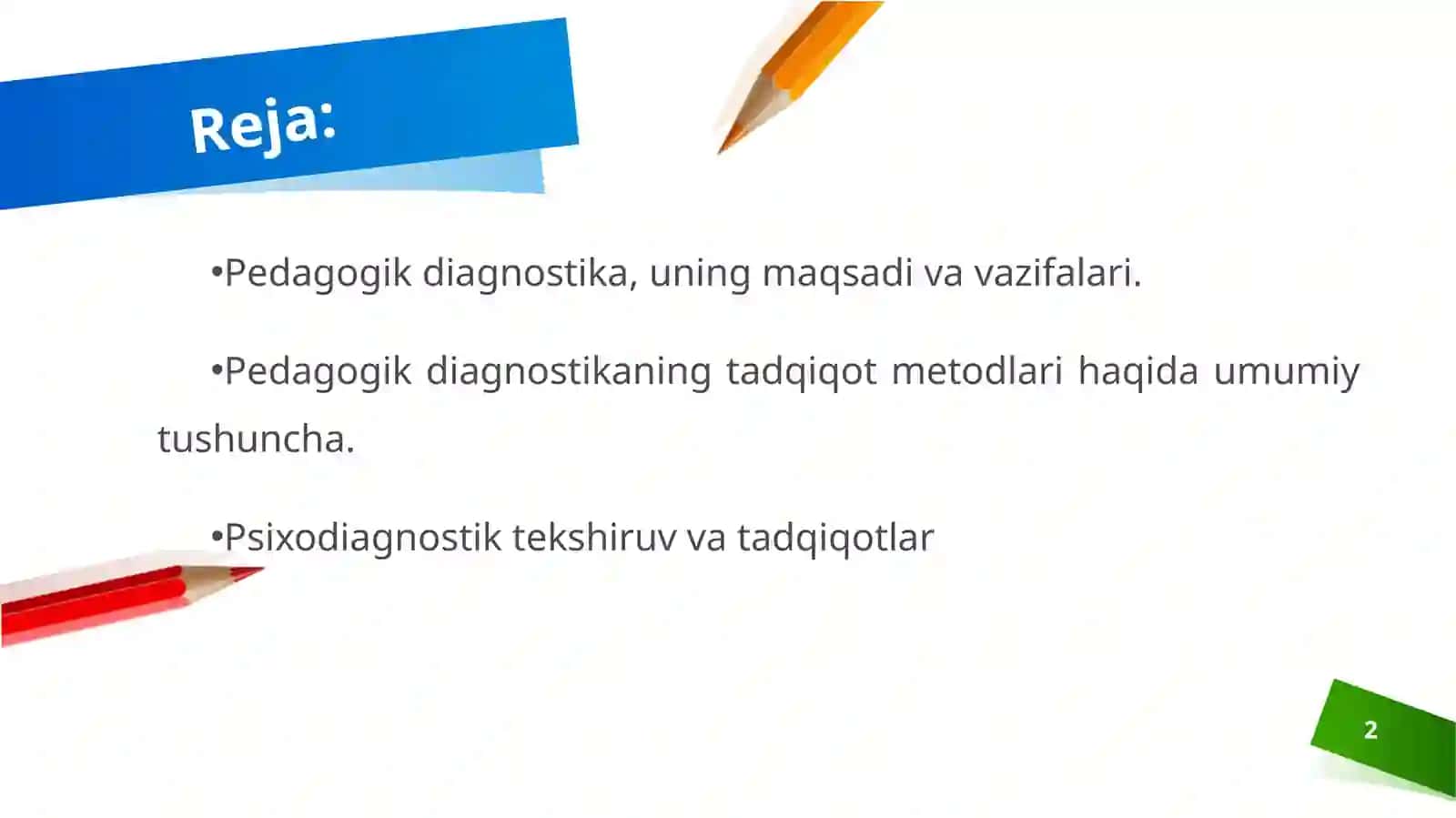 Pedagogik diagnostika va tadqiqot ma’lumotlarini taxlil qilish 2