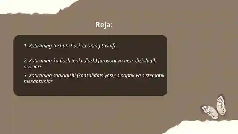 Xotira haqida tushuncha va uning nerv-fiziologik xususiyatlari 2