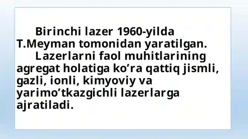 YARIMO’TKAZGICHLI LAZERLAR 2
