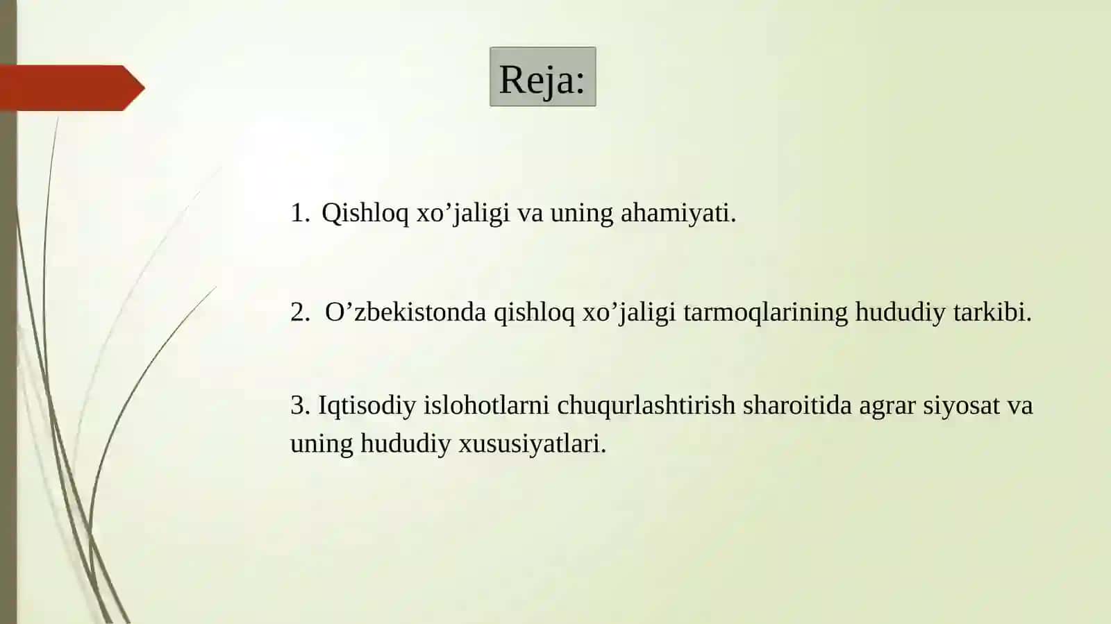 Qishloq xo’jaligining hududiy ixtisoslashuvi 2