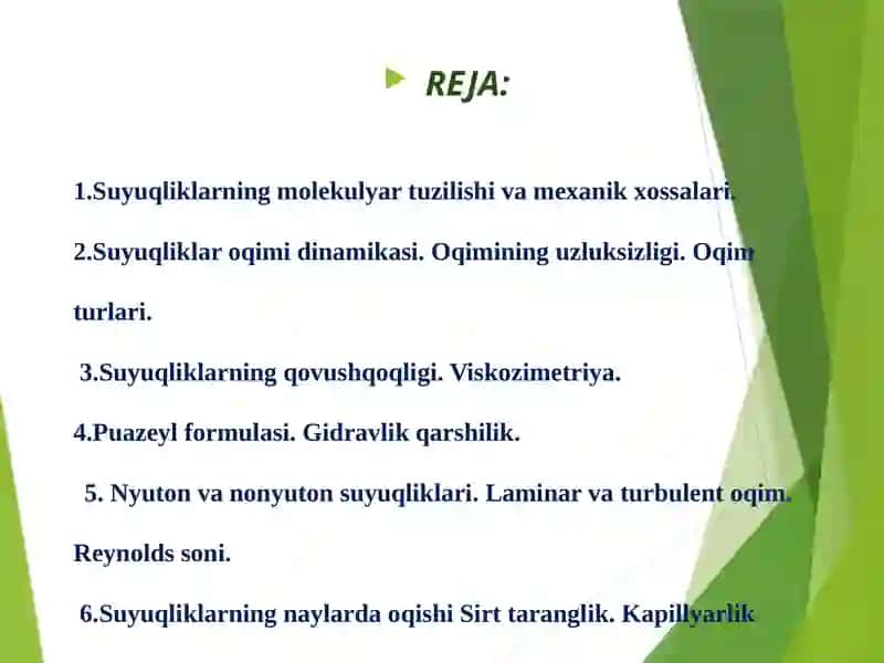 BIOREOLOGIYA.BIOLOGIK SUYUQLIKLARNING QOVUSHOQLIGI 2