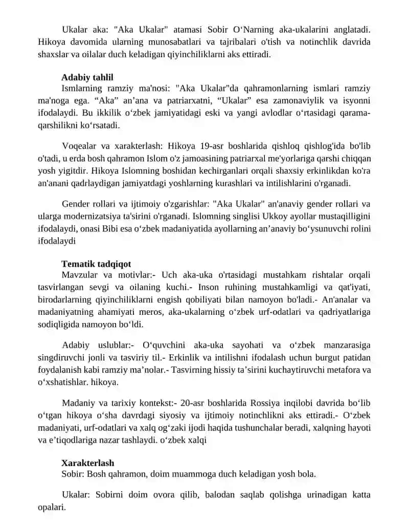 Sobir OʻNarning Aka Ukalar Hikoyasi 2