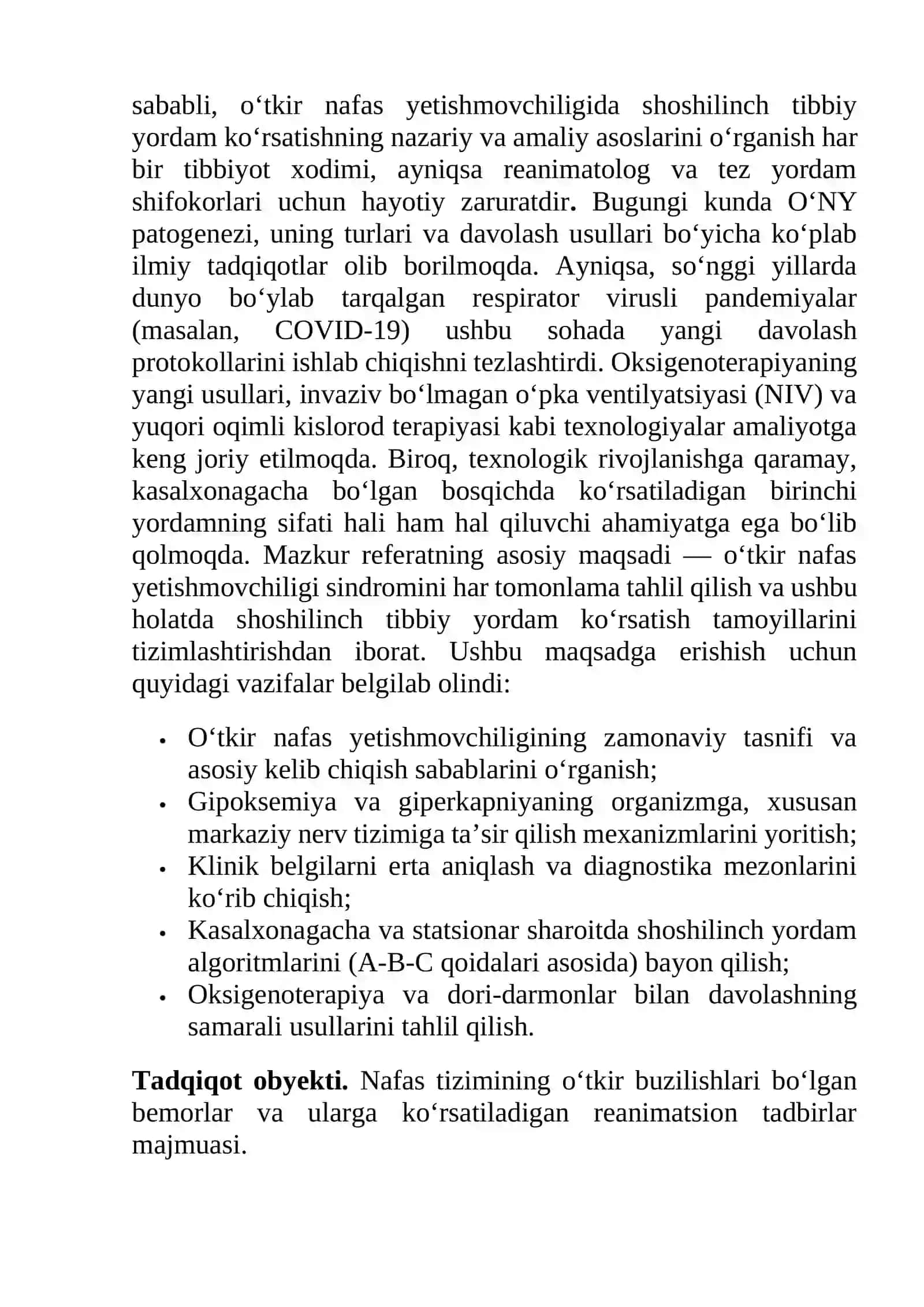 O`tkir nafas yetish movchiligida shoshilinch tibbiy yordam 2