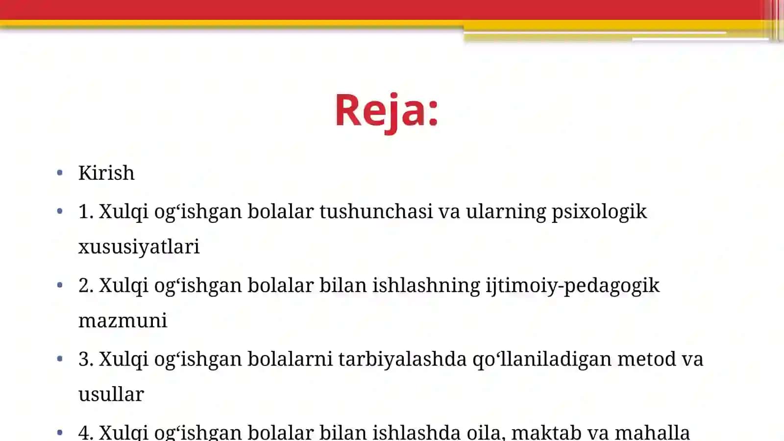 Xulqi og‘ishgan bolalar” bilan olib boriladigan ijtimoiy-pedagogik faoliyat mazmuni va uni tashkil etish metodikasi 2