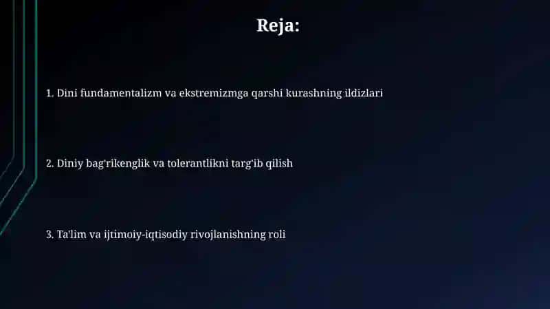 Diniy fundamentalizm va ekstremizmga qarshi kurashish 2