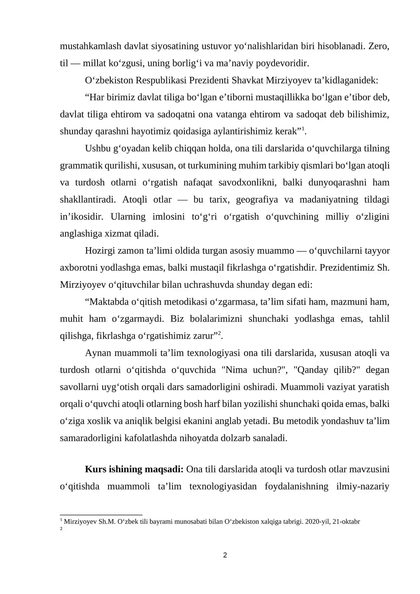 ONA TILI DARSLARIDA ATOQLI VA TURDOSH OTLARNI O‘RGANISHNING NAZARIY ASOSLARI 2