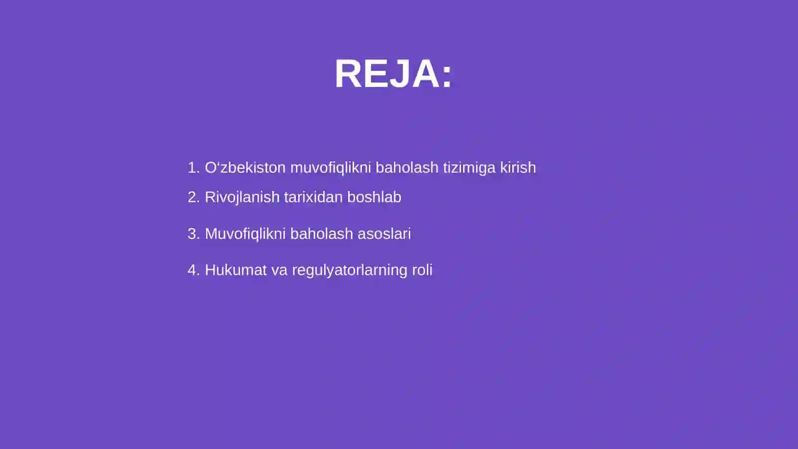 O‘zbekiston Respublikasida muvofiqlikni baholash tizimining rivojlanishi 2
