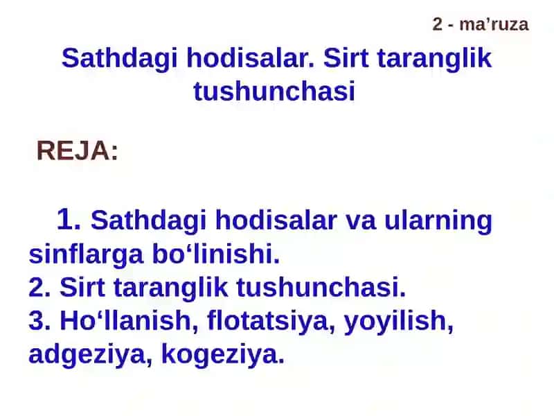 Sathdagihodisalar va ularning sinflariga bo'linishi 2