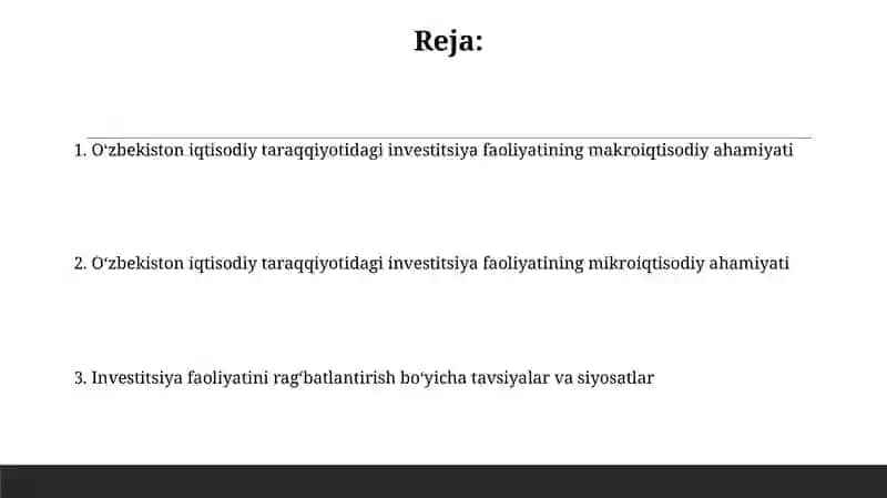 Investitsiya faoliyatining iqtisodiy ahamiyati 2