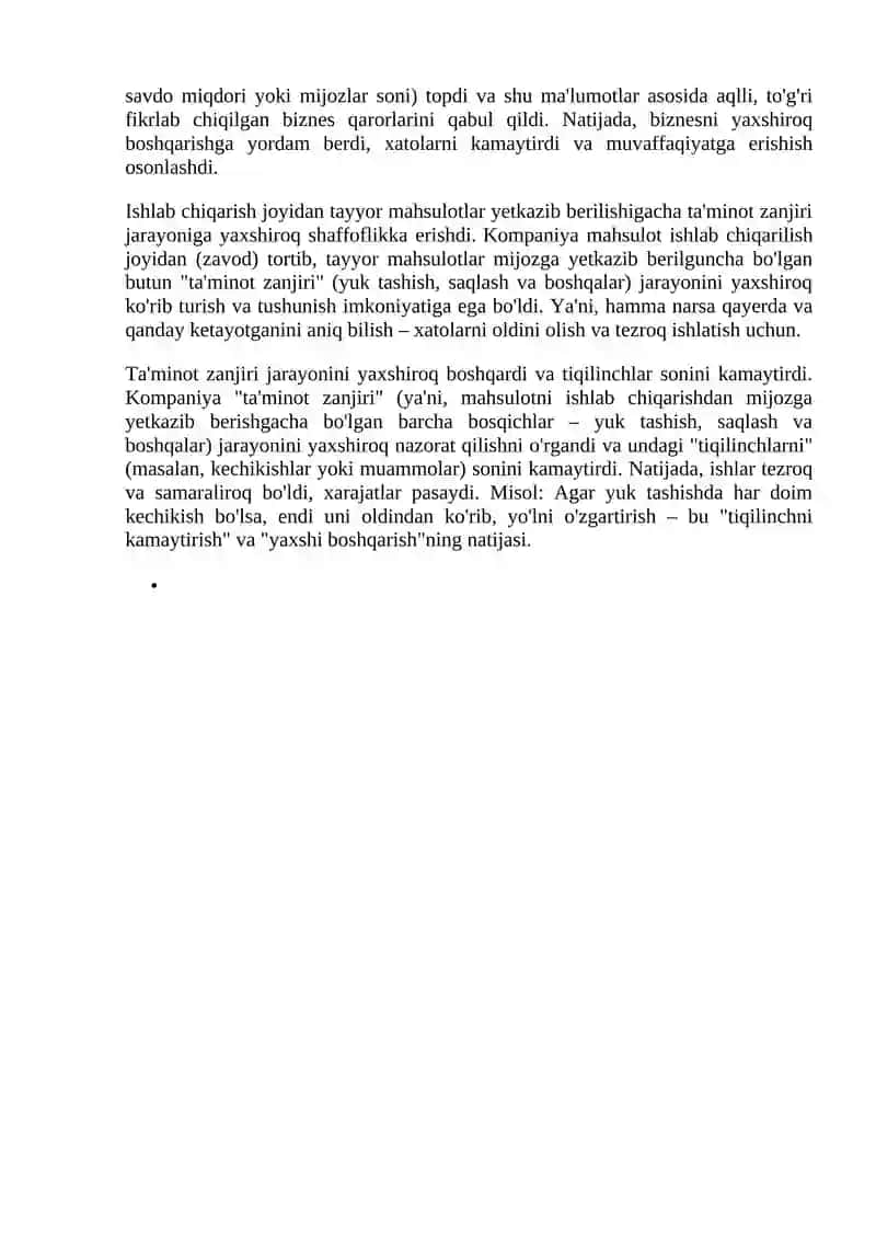Mijoz ehtiyojlarini aniqlash va transport xizmatlari segmentatsiyasi 2