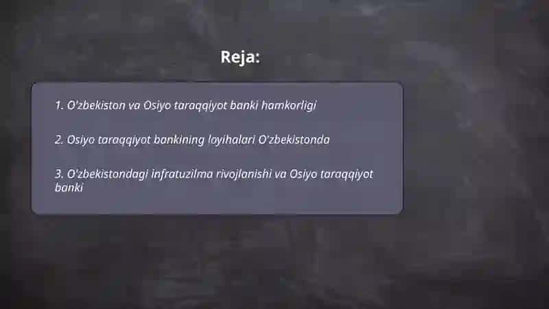 O'zbekiston Osiyo taraqqiyot banki 2