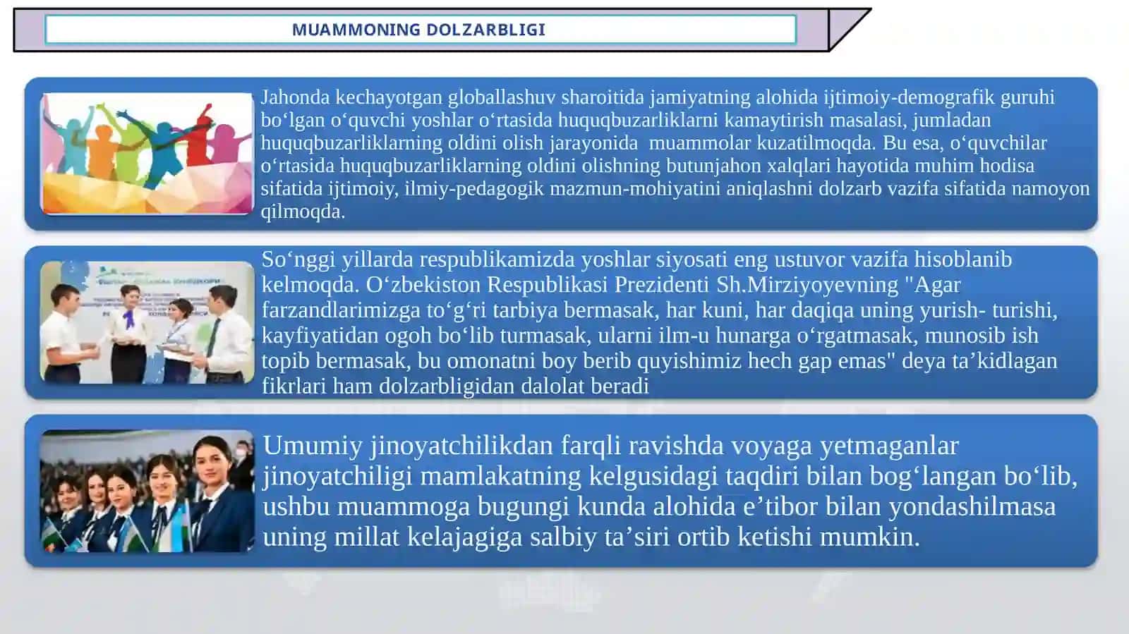 ʼʼO‘QUVCHILAR O‘RTASIDA HUQUQBUZARLIKLARNI KAMAYTIRISH 2