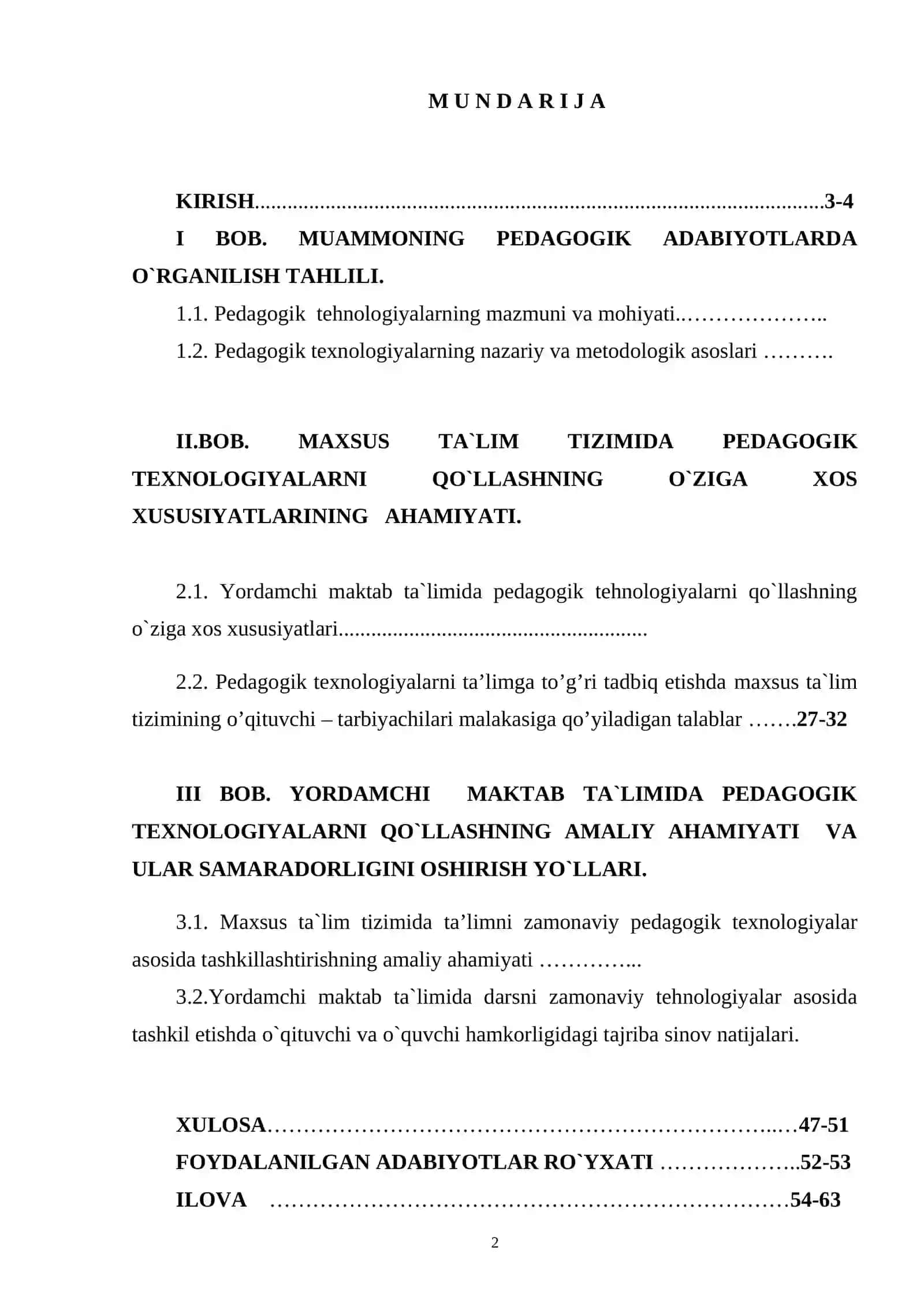 MAXSUS TA`LIM TIZIMIDA PEDAGOGIK TEHNOLOGIYALARNING QO`LLANILISHI VA ULARNING SAMARADORLIGINI OSHIRISH YO`LLARI (AQLI ZAIF BOLALAR MAKBATI MISOLIDA) 2