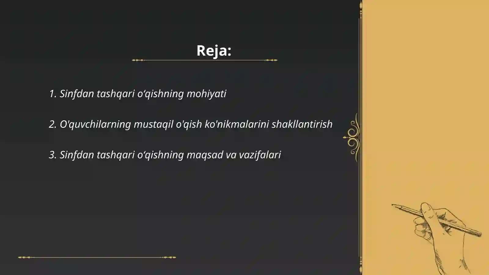 Sinfdan tashqari oʻqishning tashkiliy metodik tizimlari 2