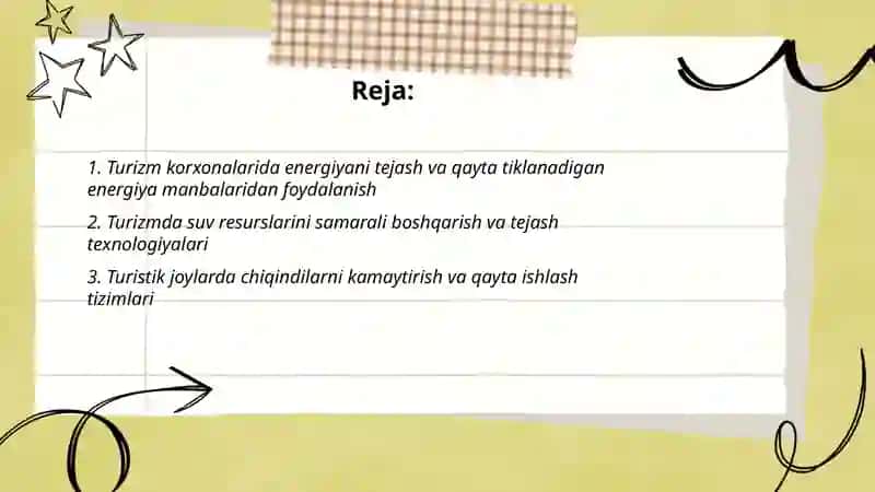 Turizm industriyasida ekologik barqarorlikni ta’minlash 2