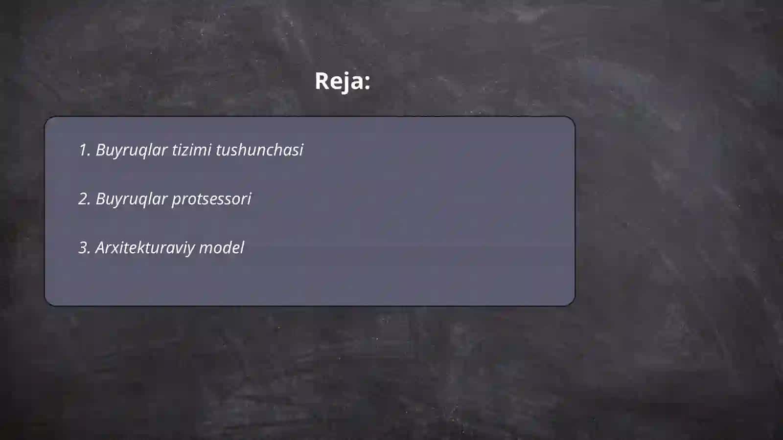 Buyruqlar tizimi arxitikturasi 2